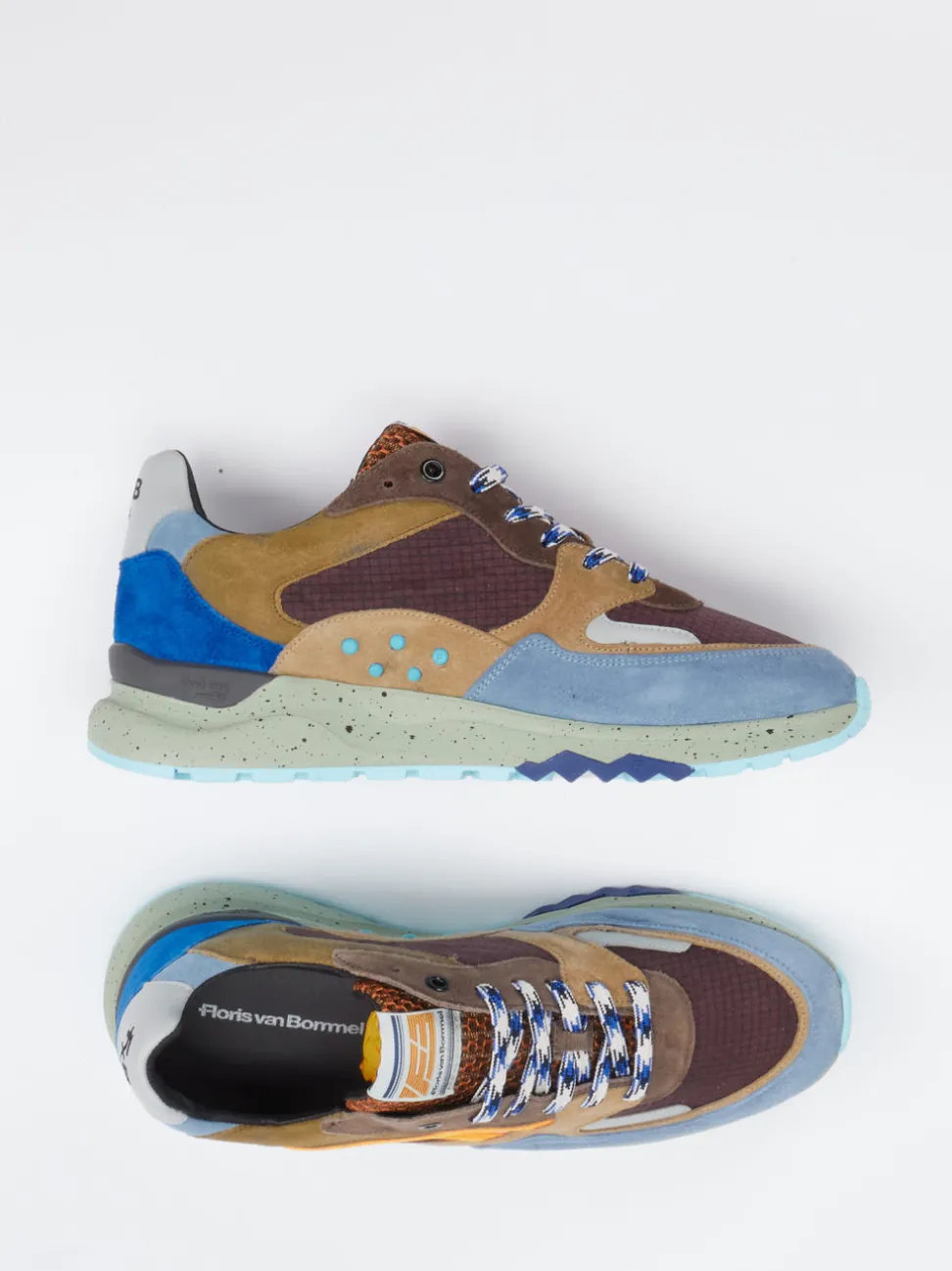 Floris van Bommel – Sneaker aus Veloursleder Multicolor