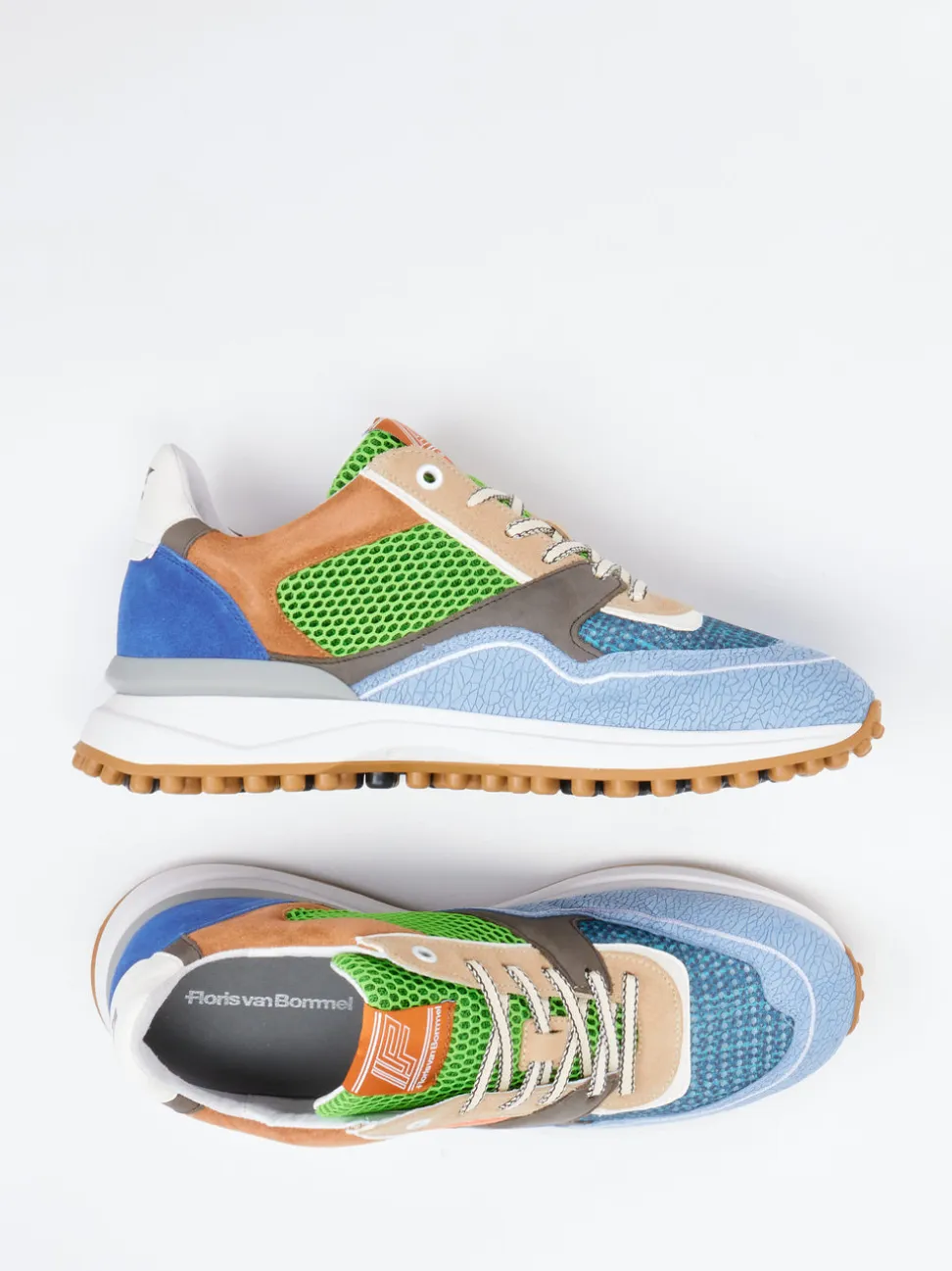 Floris van Bommel – Sneaker aus Veloursleder mit Farbkontrast