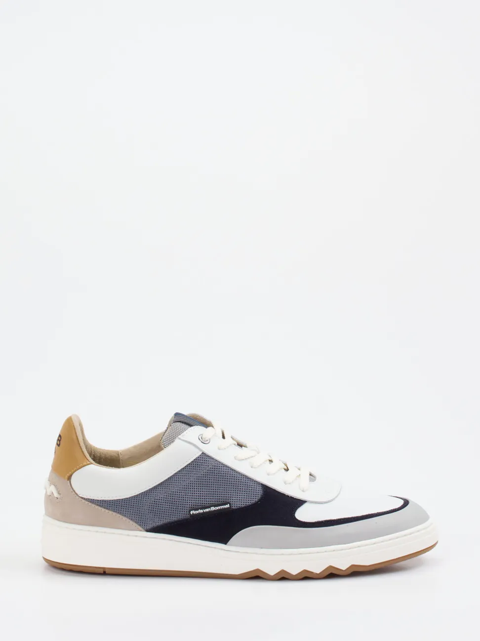 Floris van Bommel – Sneaker aus Veloursleder weiß