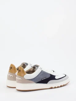 Floris van Bommel – Sneaker aus Veloursleder weiß