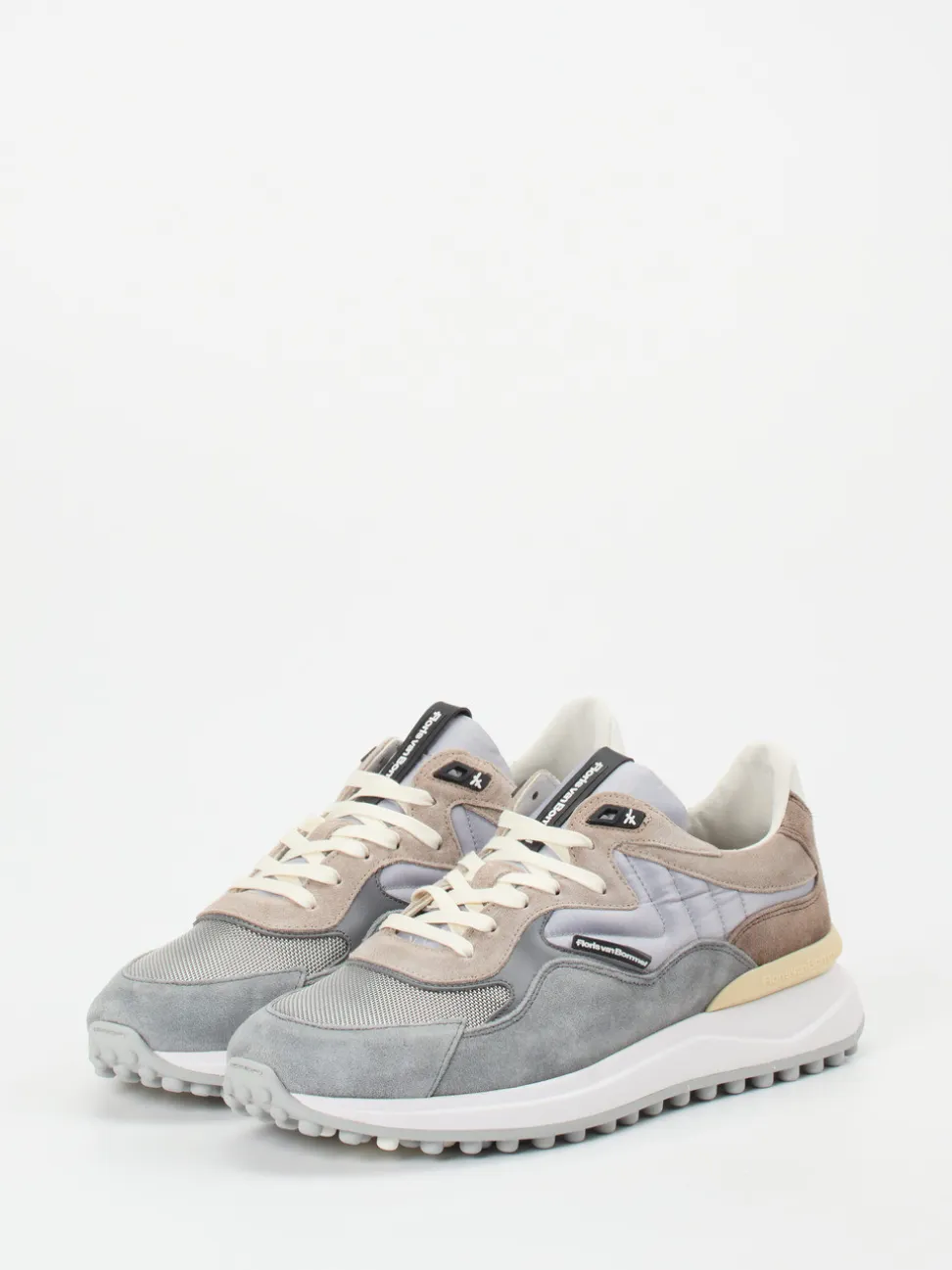 Floris van Bommel – Sneaker aus Veloursleder grau