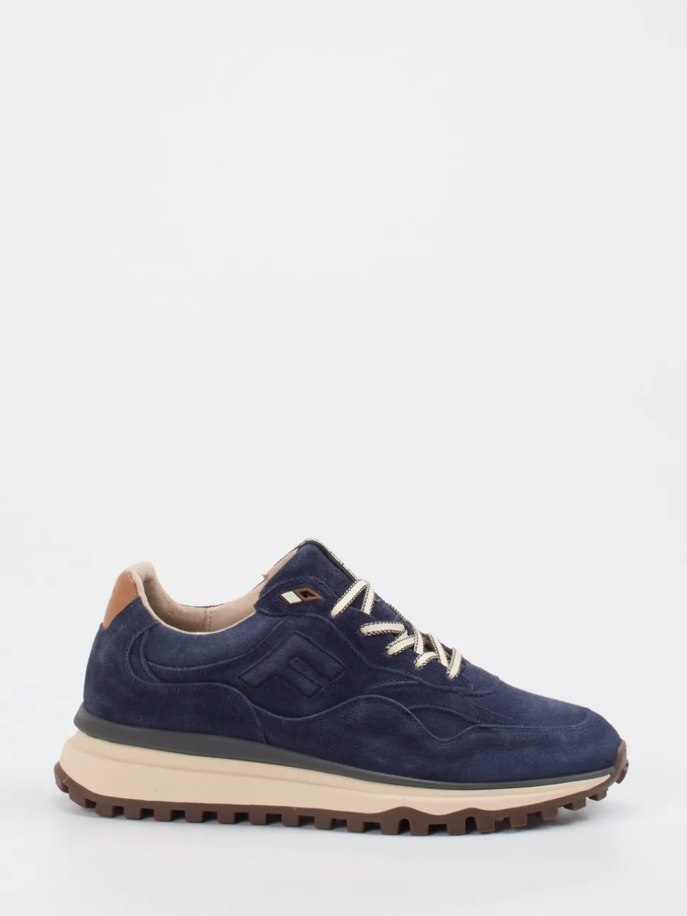 Floris van Bommel – Sneaker aus Veloursleder Nachtblau