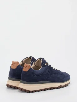 Floris van Bommel – Sneaker aus Veloursleder Nachtblau