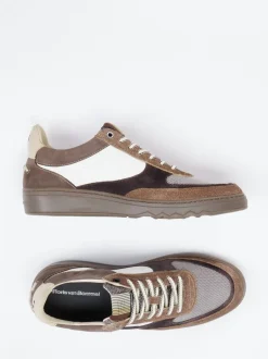 Floris van Bommel – Sneaker aus Veloursleder braun