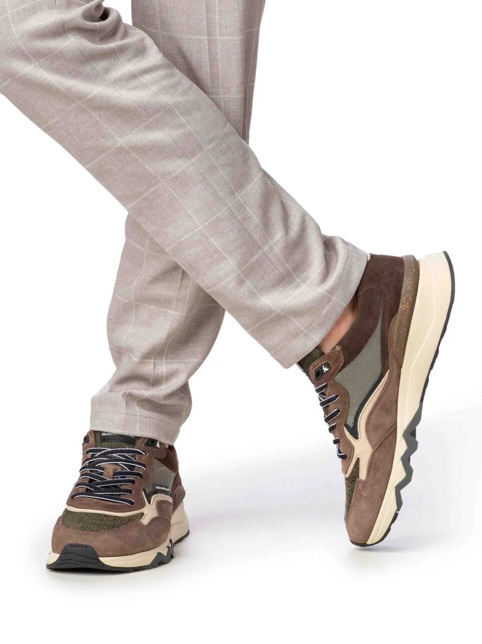 Floris van Bommel – Sneaker aus Veloursleder braun