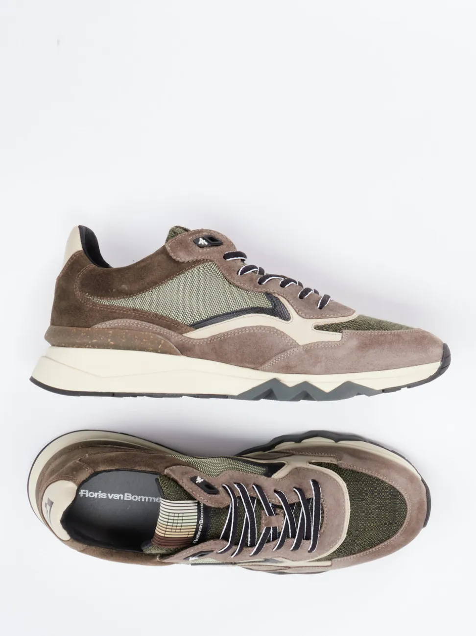 Floris van Bommel – Sneaker aus Veloursleder braun