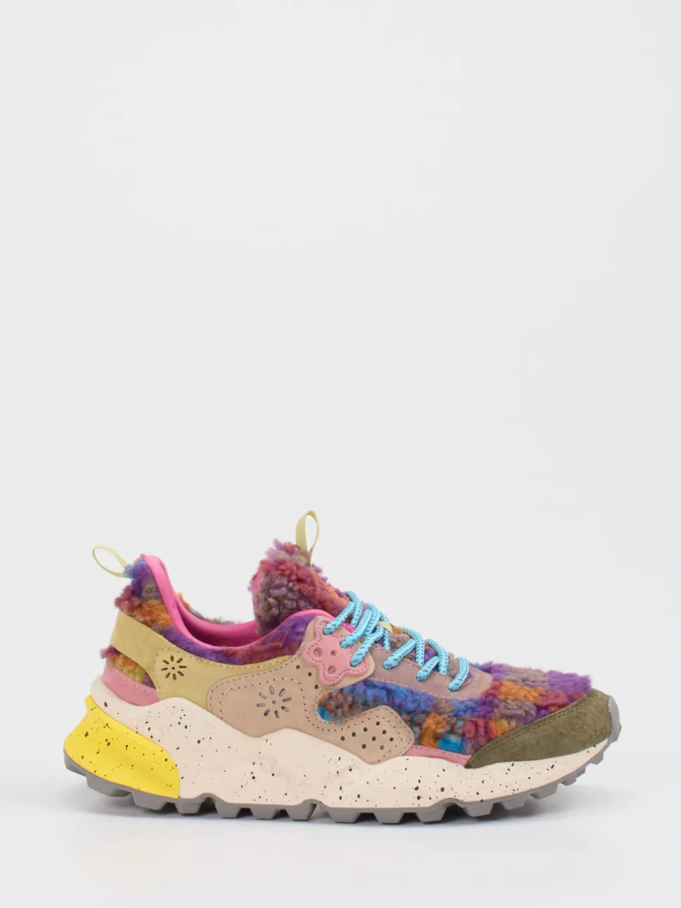 Flower Mountain – Chunky-Sneaker aus Velour/Textil multicolor