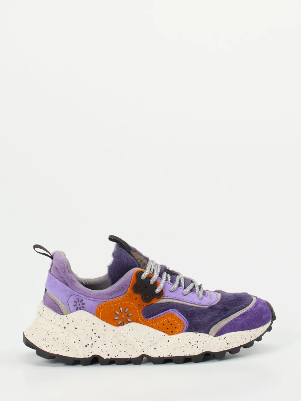 Flower Mountain – Sneaker aus Textil und Veloursleder Violett