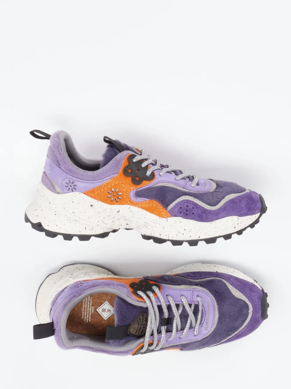 Flower Mountain – Sneaker aus Textil und Veloursleder Violett