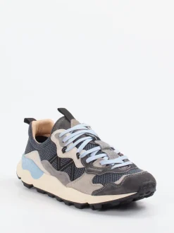 Flower Mountain – Sneaker aus Veloursleder und Mesh grau