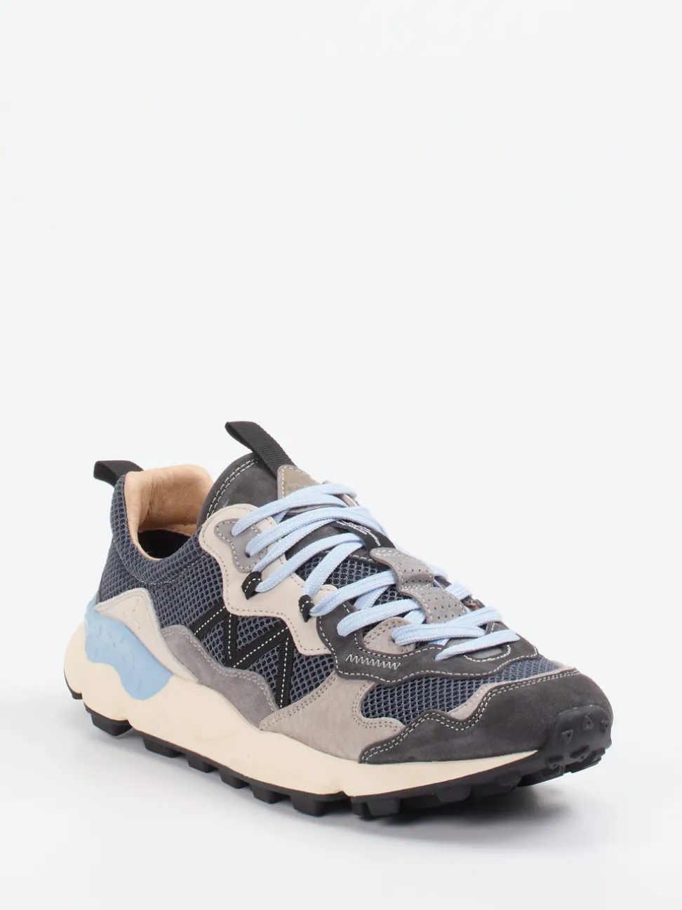 Flower Mountain – Sneaker aus Veloursleder und Mesh grau