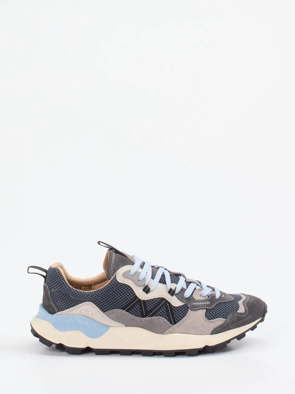 Flower Mountain – Sneaker aus Veloursleder und Mesh grau