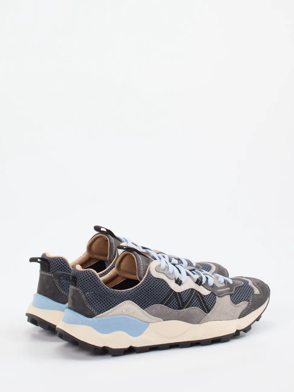 Flower Mountain – Sneaker aus Veloursleder und Mesh grau