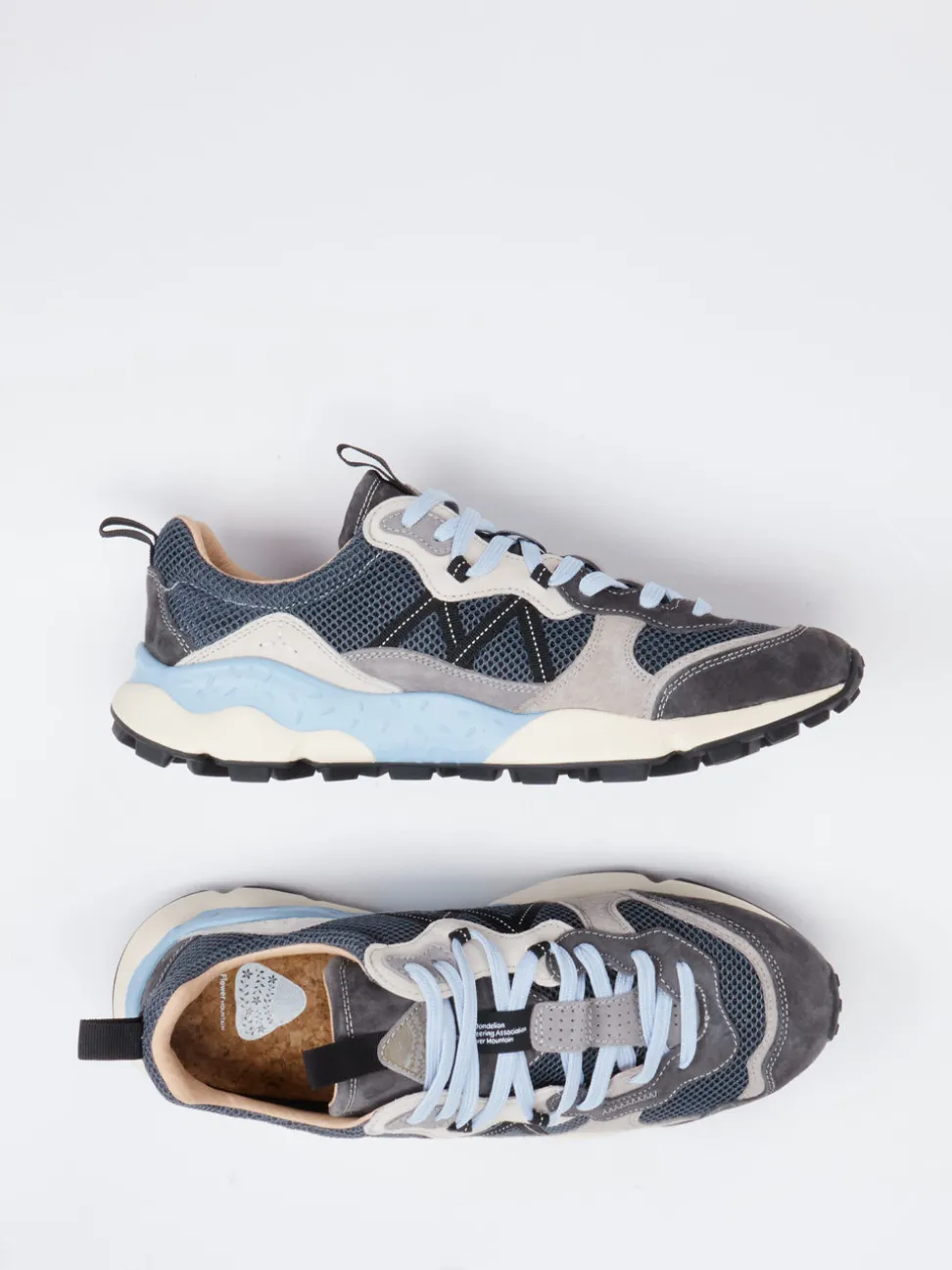 Flower Mountain – Sneaker aus Veloursleder und Mesh grau