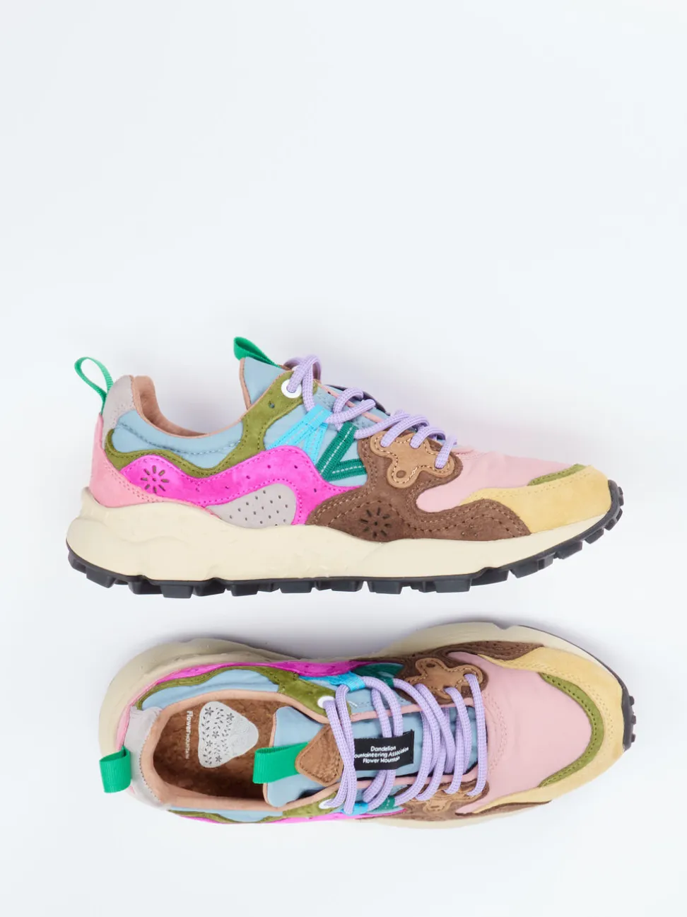 Flower Mountain – Sneaker aus Veloursleder und Textil multicolor