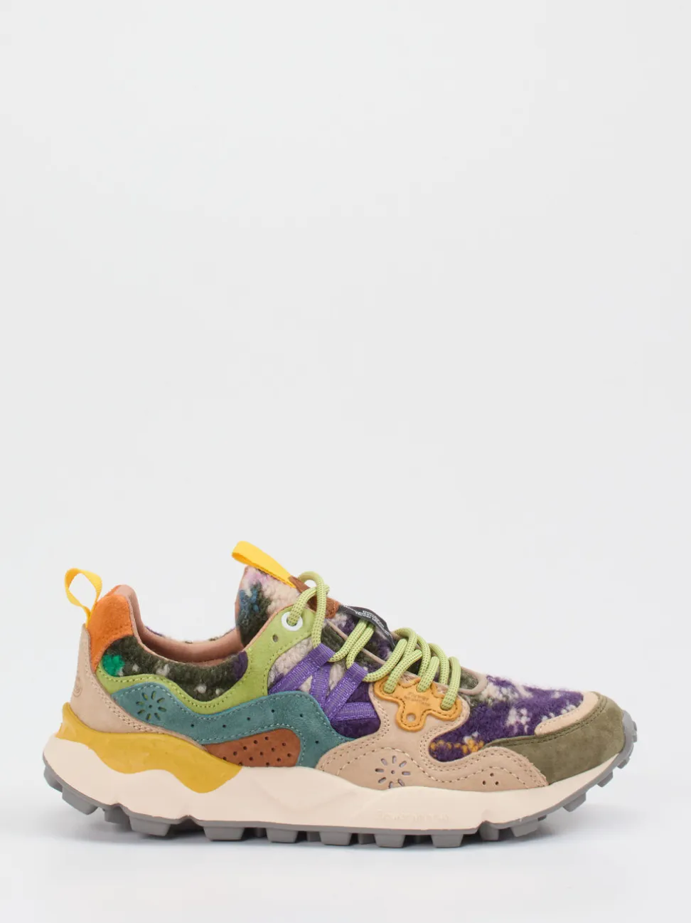 Flower Mountain – Sneaker aus Velour und Textil multicolor