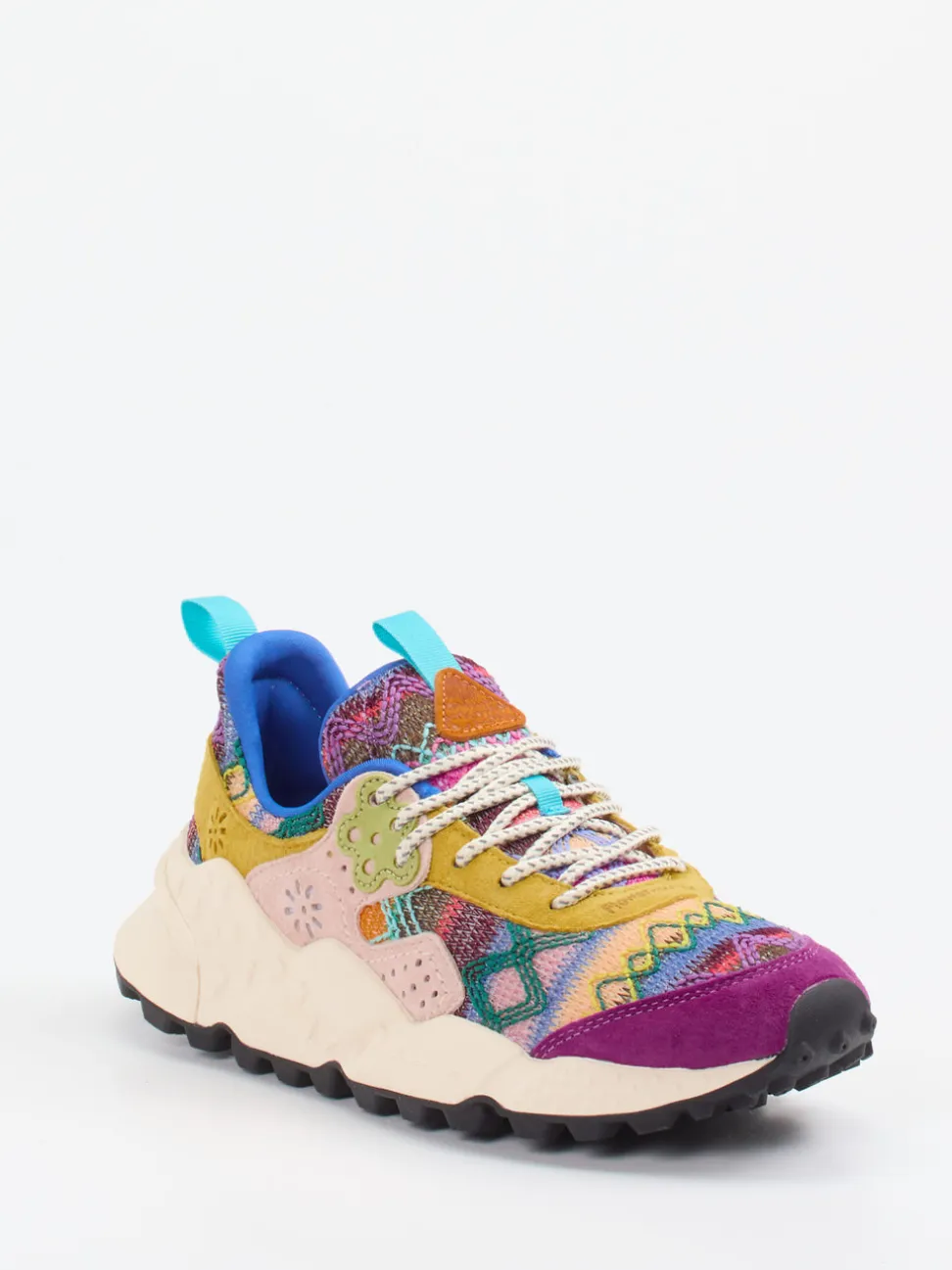 Flower Mountain – Sneaker aus Veloursleder und Textil multicolor