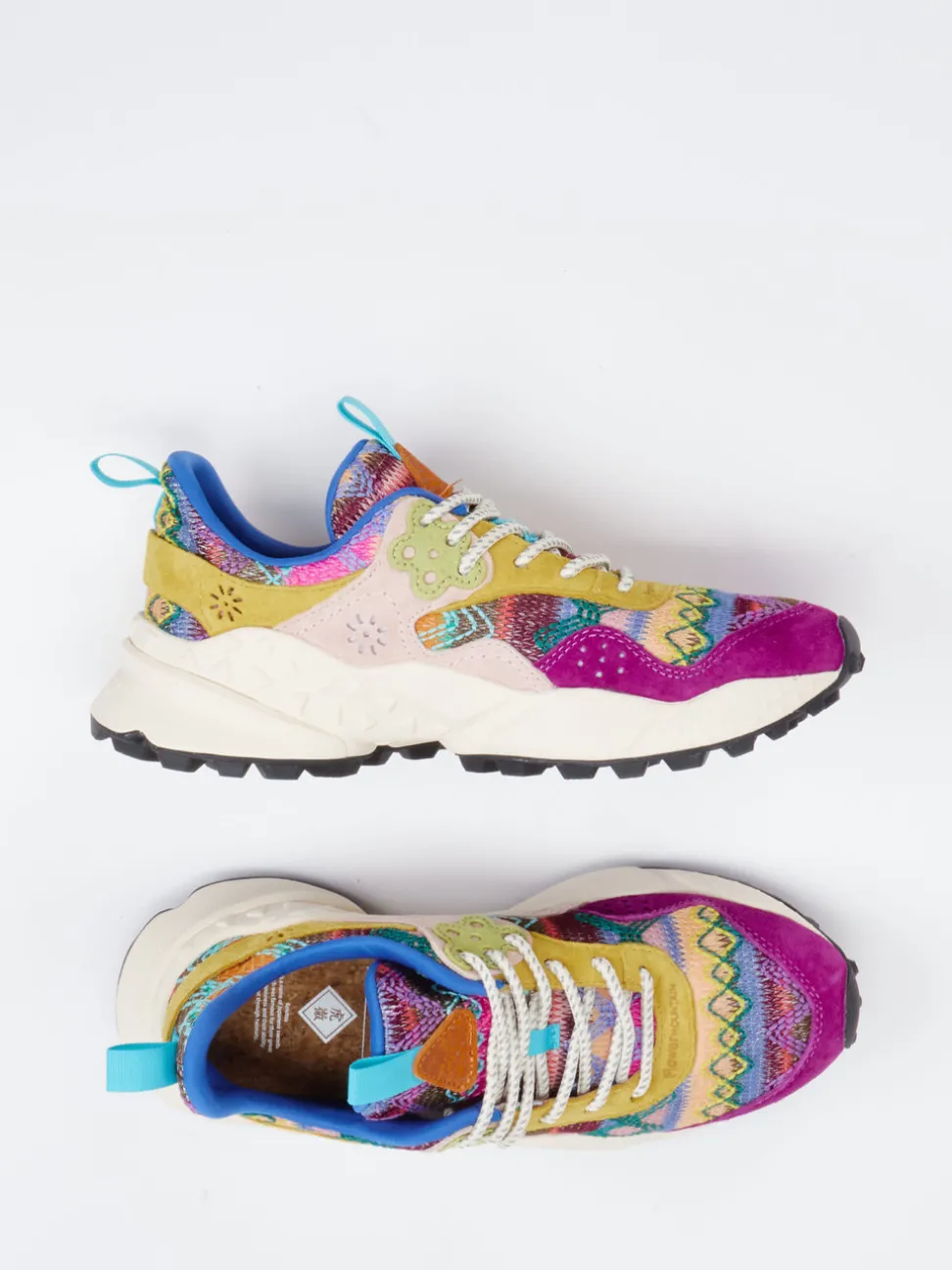 Flower Mountain – Sneaker aus Veloursleder und Textil multicolor