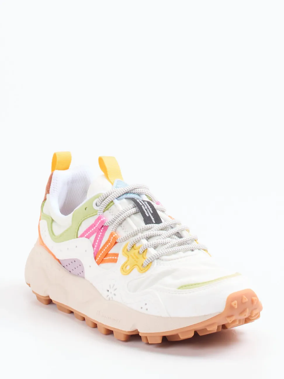 Flower Mountain – Sneaker aus Veloursleder und Textil Weiß