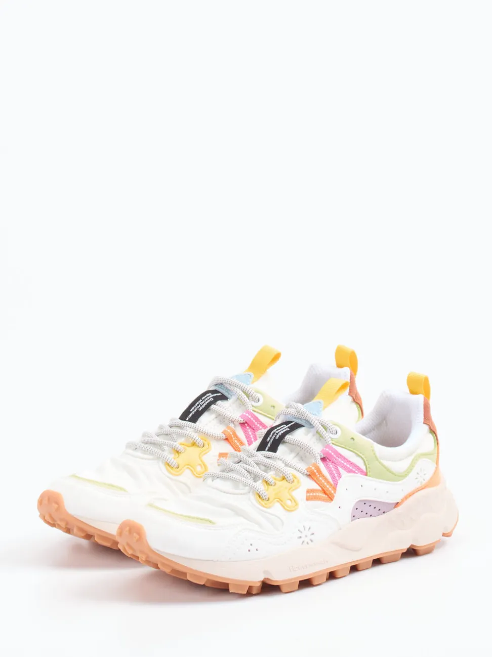 Flower Mountain – Sneaker aus Veloursleder und Textil Weiß