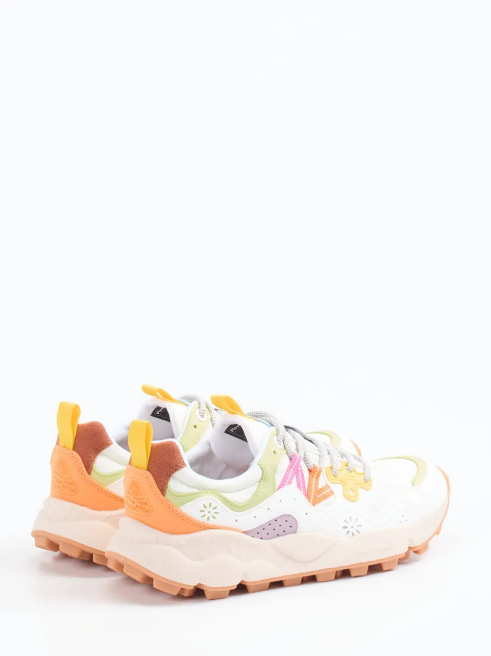 Flower Mountain – Sneaker aus Veloursleder und Textil Weiß