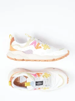 Flower Mountain – Sneaker aus Veloursleder und Textil Weiß