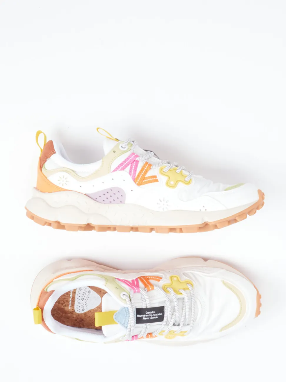 Flower Mountain – Sneaker aus Veloursleder und Textil Weiß