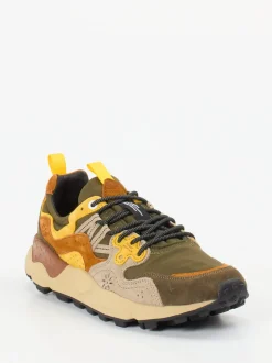 Flower Mountain – Trail-Sneaker aus Velour/Textil olivgrün