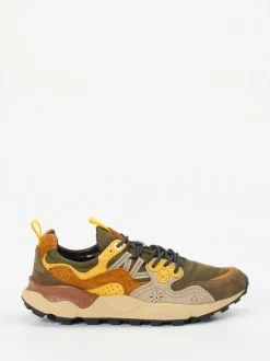 Flower Mountain – Trail-Sneaker aus Velour/Textil olivgrün