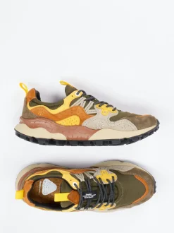 Flower Mountain – Trail-Sneaker aus Velour/Textil olivgrün
