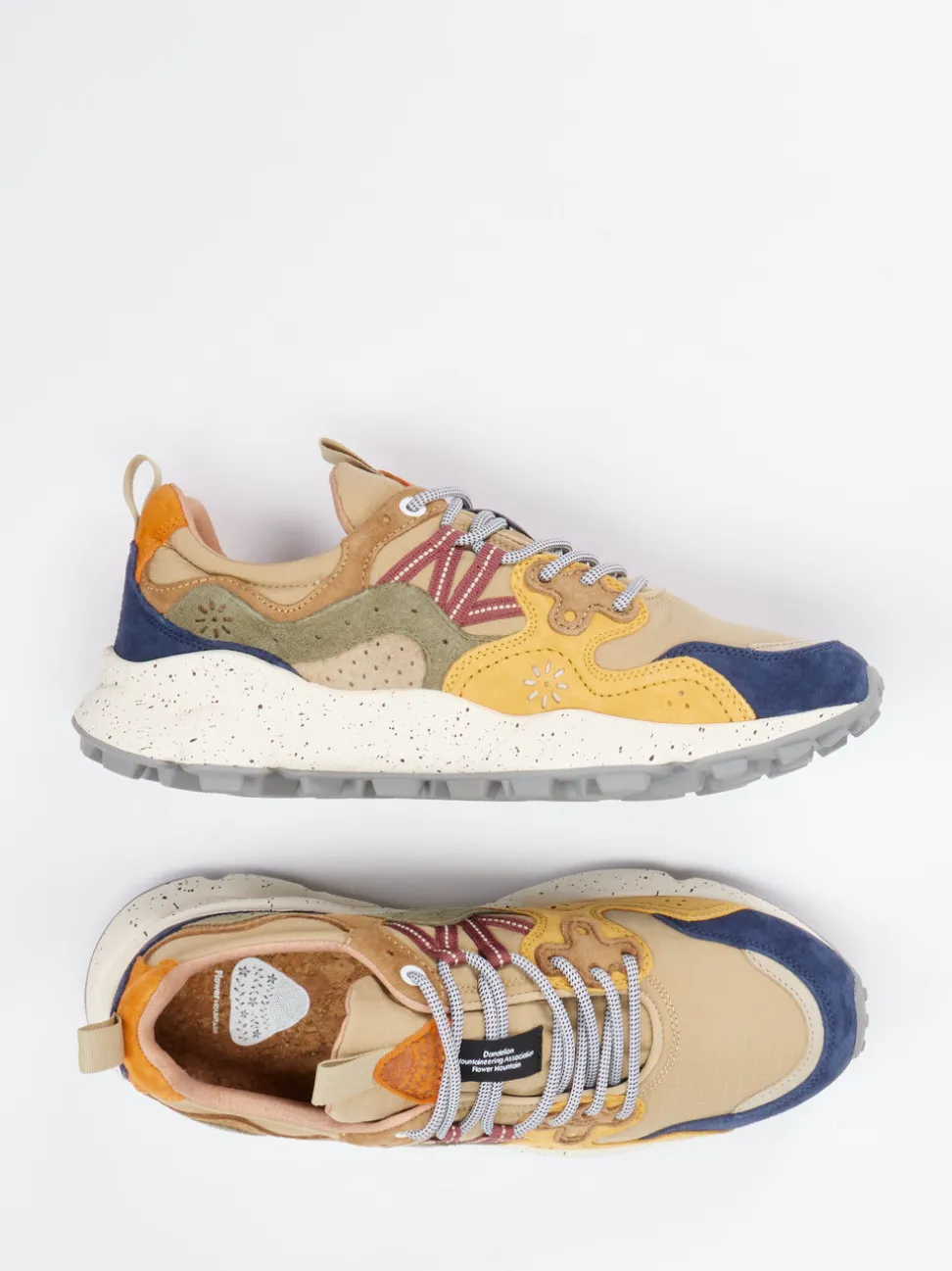 Flower Mountain – Trail-Sneaker aus Velour/Textil beige