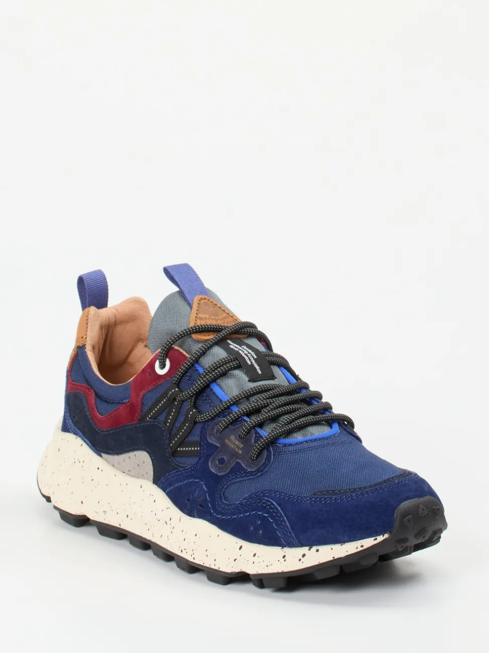Flower Mountain – Trail-Sneaker aus Velour/Textil blau