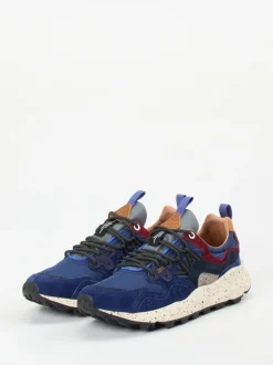 Flower Mountain – Trail-Sneaker aus Velour/Textil blau