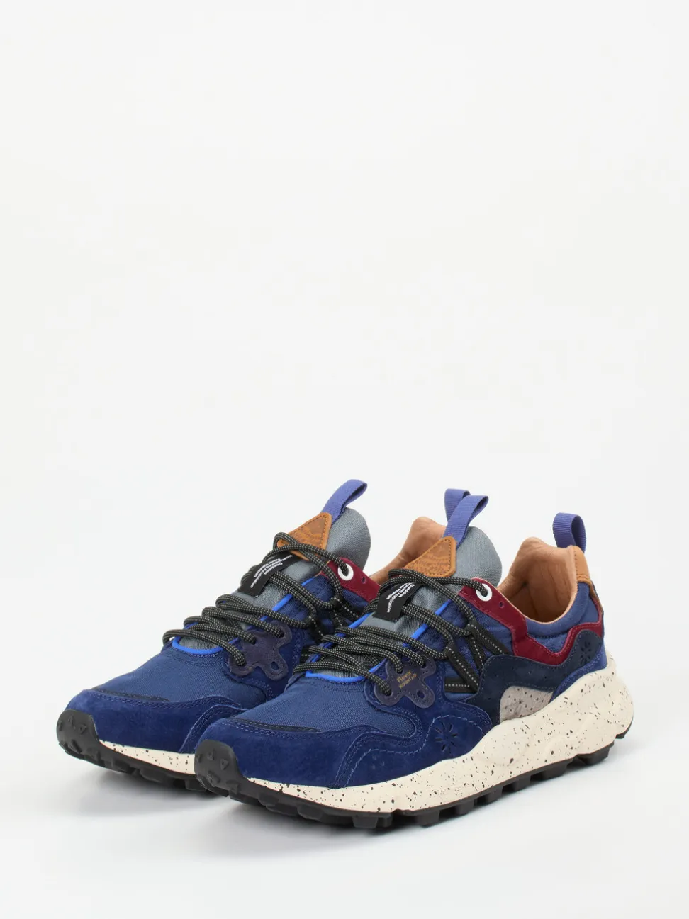 Flower Mountain – Trail-Sneaker aus Velour/Textil blau