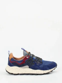 Flower Mountain – Trail-Sneaker aus Velour/Textil blau