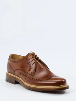Franz Gustav – Brogue Derby aus Kalbleder cognacbraun