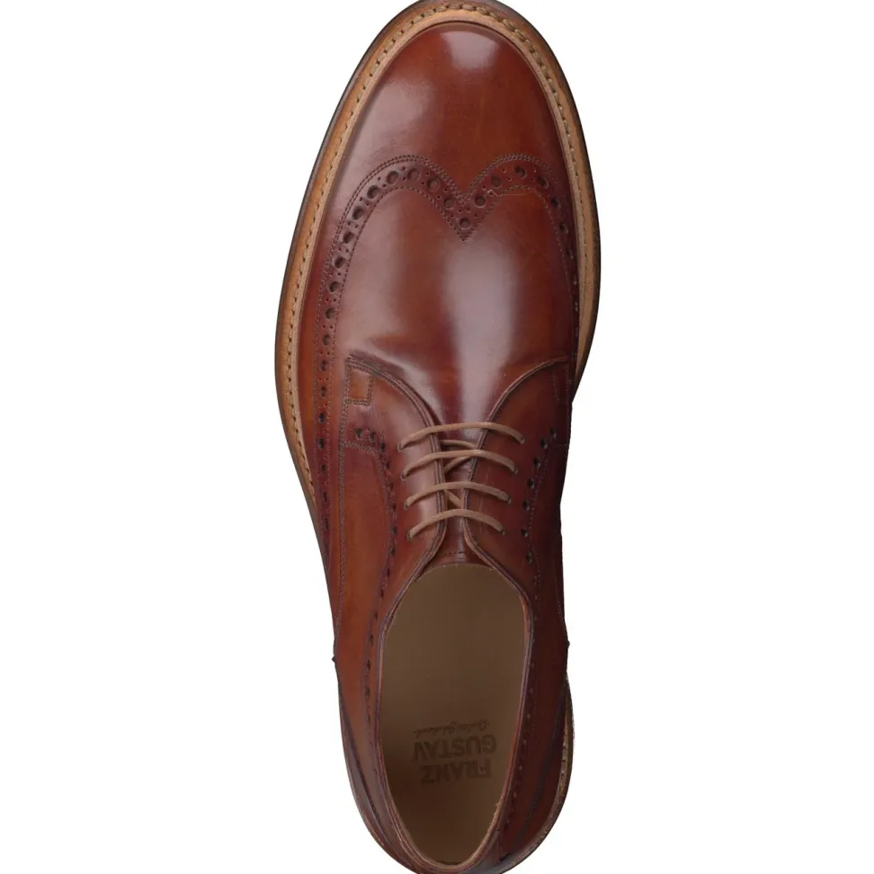 Franz Gustav – Brogue Derby aus Kalbleder cognacbraun