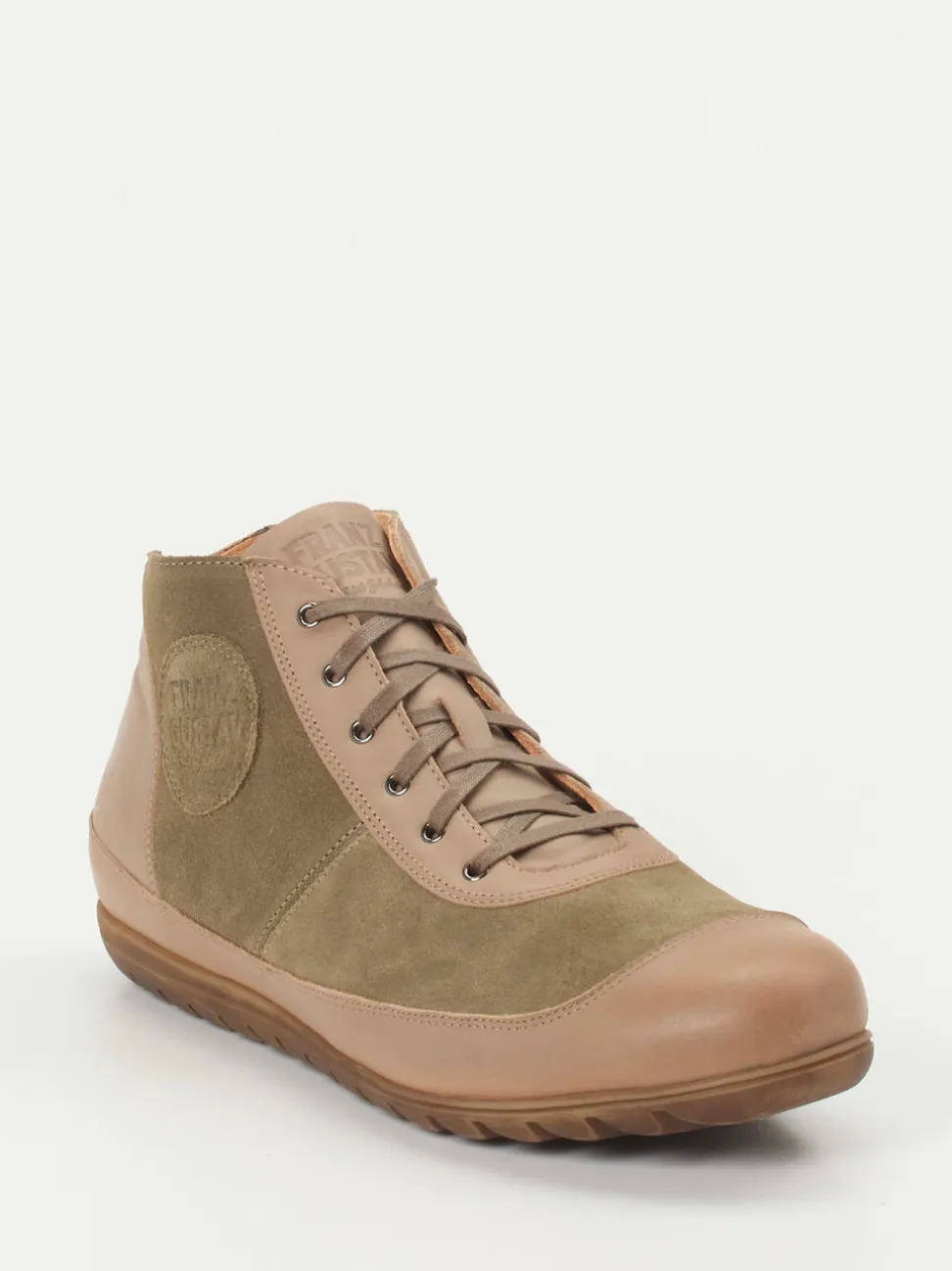 Franz Gustav – Mid-Top Sneaker aus Veloursleder taupe