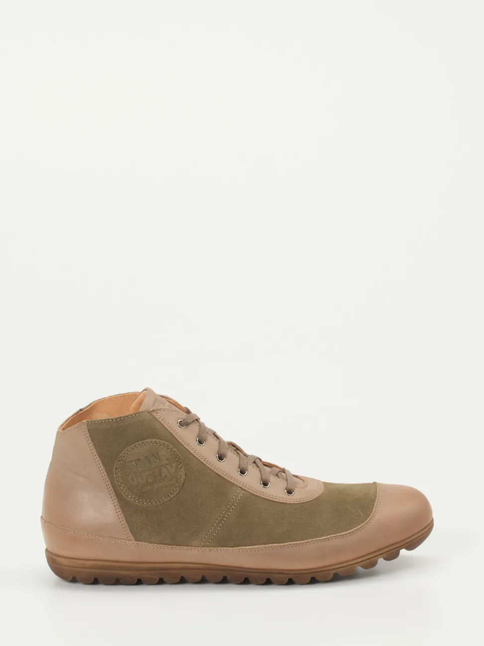Franz Gustav – Mid-Top Sneaker aus Veloursleder taupe