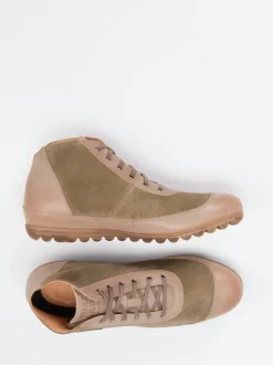 Franz Gustav – Mid-Top Sneaker aus Veloursleder taupe