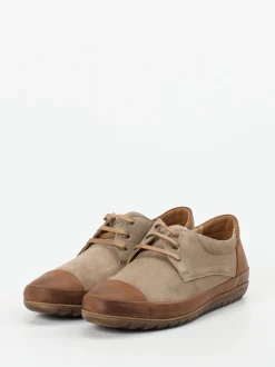 Franz Gustav – Schnürschuh aus Veloursleder taupe