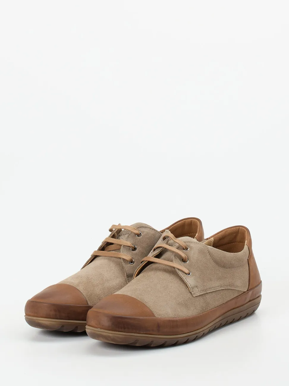 Franz Gustav – Schnürschuh aus Veloursleder taupe