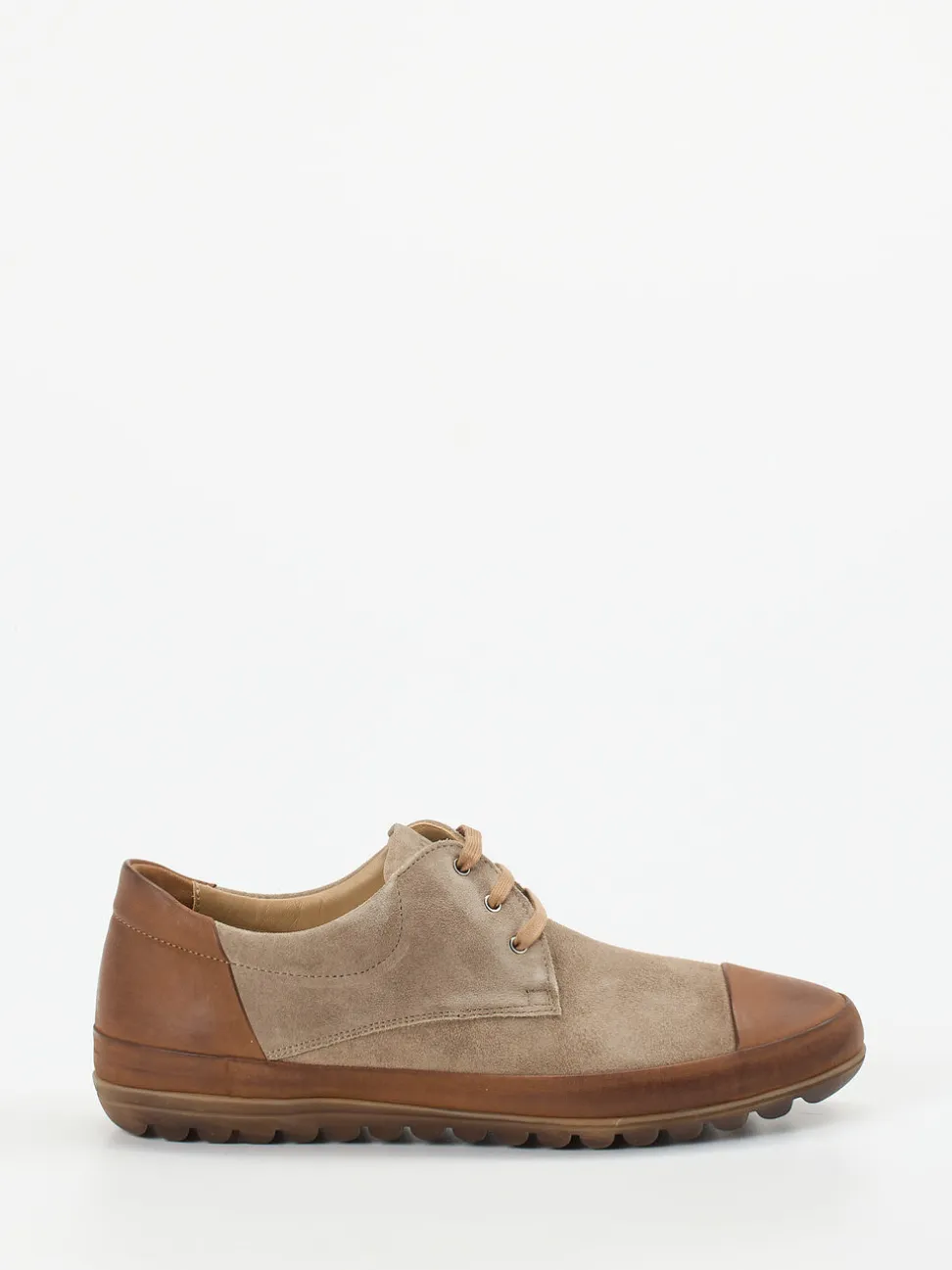 Franz Gustav – Schnürschuh aus Veloursleder taupe