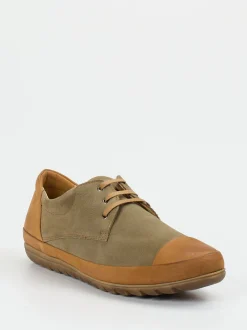 Franz Gustav – Schnürschuh aus Veloursleder Olivgrün