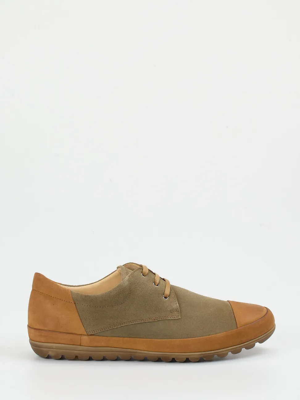 Franz Gustav – Schnürschuh aus Veloursleder Olivgrün