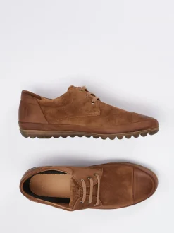 Franz Gustav – Schnürschuh aus Veloursleder cognacbraun