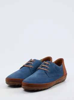 Franz Gustav – Schnürschuh aus Veloursleder Jeansblau