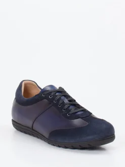 Franz Gustav – Sneaker aus Velour- und Glattleder Dunkelblau