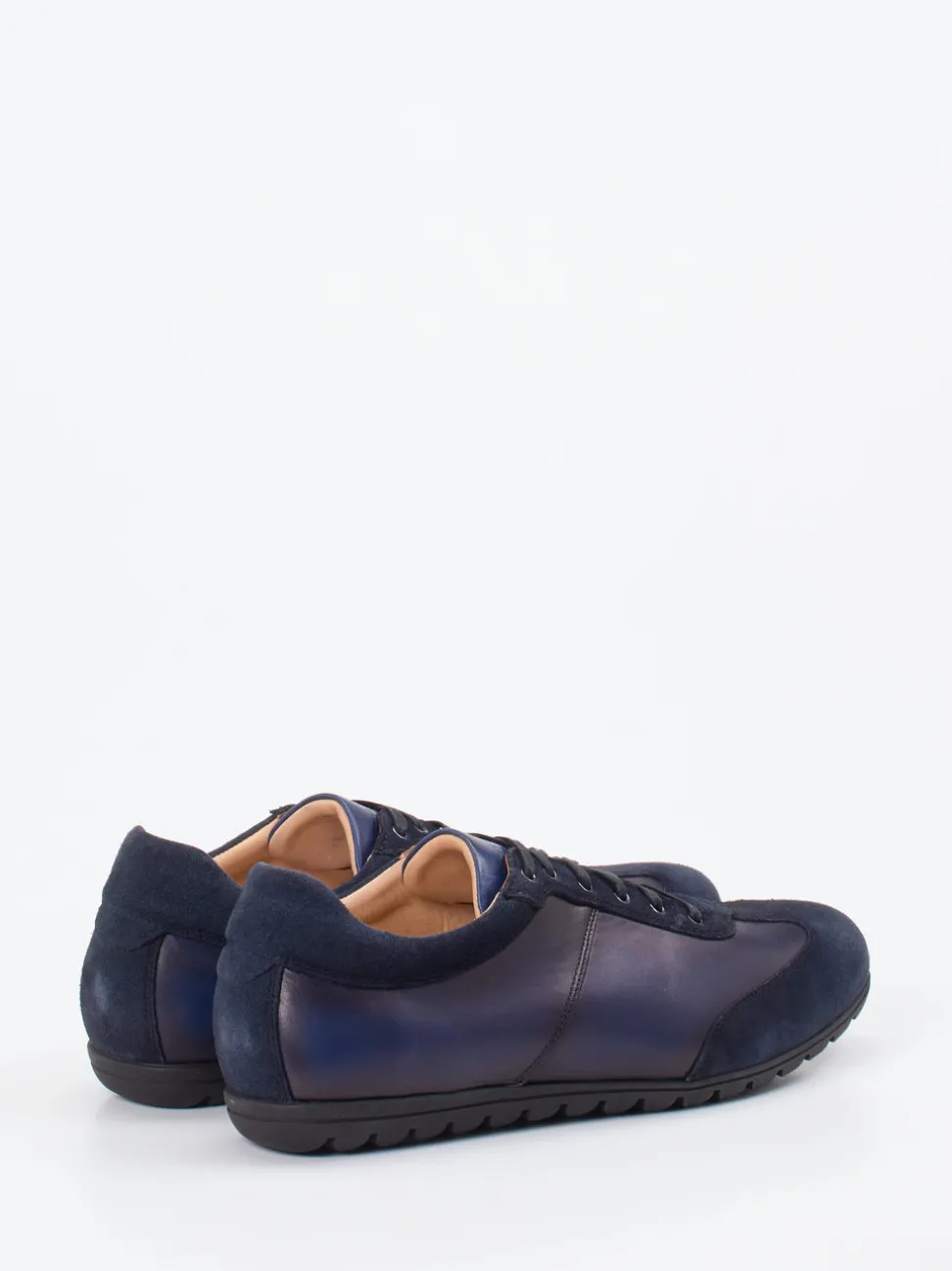 Franz Gustav – Sneaker aus Velour- und Glattleder Dunkelblau