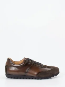 Franz Gustav – Sneaker aus Velour- und Glattleder braun